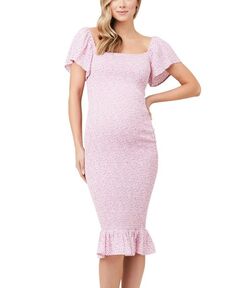 Платье с присборкой для кормящих мам Selma Ripe Maternity, розовый