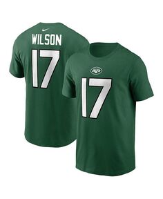 Мужская зеленая футболка Garrett Wilson New York Jets с именем и номером игрока Nike, зеленый