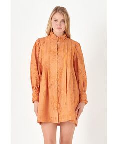 Женское мини-платье с завязками из органзы Burnout English Factory, оранжевый