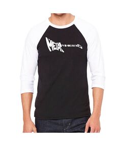 Мужская футболка реглан с надписью Metal Head LA Pop Art, черный