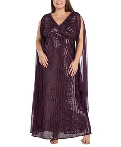 Платье-накидка больших размеров с пайетками Nightway, фиолетовый