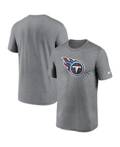 Мужская футболка с логотипом Heather Charcoal Tennessee Titans Legend Performance Nike, серый