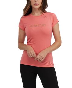 Женская футболка с коротким рукавом с логотипом и стразами Bebe, оранжевый