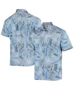 Мужская голубая рубашка на пуговицах с цветочным принтом Kentucky Wildcats в винтажном стиле Wes &amp; Willy, синий