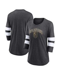 Мужская футболка с логотипом Heather Charcoal Vegas Golden Knights Special Edition 2.0 Barn Burner с рукавами 3/4 Fanatics, серый