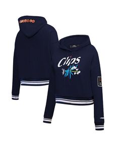 Женский укороченный пуловер с капюшоном темно-синего цвета LA Clippers 2023/24 City Edition Pro Standard, синий