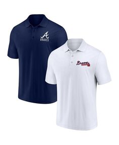 Мужской комплект из двух рубашек-поло с фирменным логотипом Atlanta Braves темно-белого цвета Fanatics, мультиколор