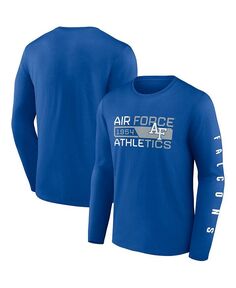 Мужская футболка с длинным рукавом Royal Air Force Falcons для прыжков в длину с двумя ударами Fanatics, синий