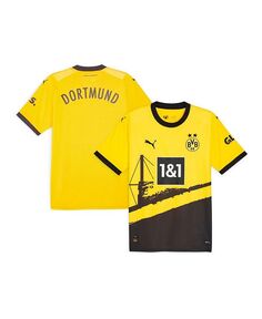 Мужская желтая домашняя футболка Боруссии Дортмунд 2023/24, реплика Puma, желтый