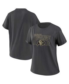 Женская темно-серая рваная футболка-бойфренд Colorado Buffaloes WEAR by Erin Andrews, серый