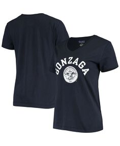 Женская темно-синяя футболка с v-образным вырезом Gonzaga Bulldogs University College Seal Champion, синий
