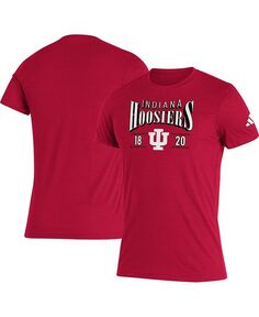 Мужские малиновые худи Indiana Hoosiers Along The Shadow, футболка Tri-Blend adidas, красный