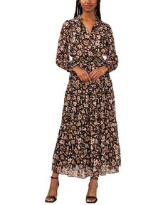 Женское многоуровневое платье макси с цветочным принтом MSK, черный