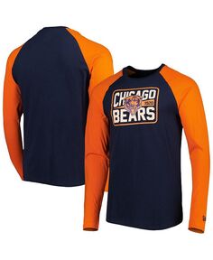 Мужская темно-синяя футболка Chicago Bears Current с длинным рукавом реглан New Era, синий