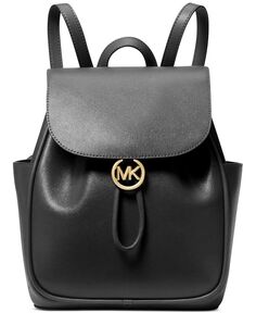 Кожаный рюкзак Cheryl среднего размера на шнурке Michael Kors, черный