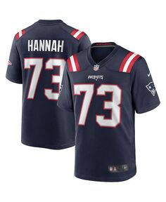 Мужская майка игрока в отставке John Hannah Navy New England Patriots Game Nike, синий