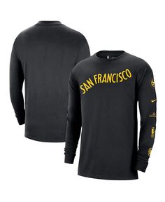 Мужская черная футболка Golden State Warriors 2023/24 City Edition Max90 Expressive с длинным рукавом Nike, черный