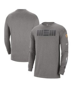 Мужская темно-серая футболка Memphis Grizzlies 2023/24 City Edition Max90 Expressive с длинным рукавом Nike, серый