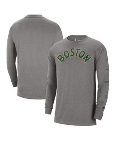 Мужская темно-серая футболка с длинным рукавом Boston Celtics 2023/24 City Edition Max90 Expressive Nike, серый