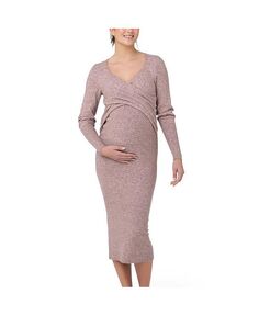 Вязаное платье для кормящих мам Heidi Cross Front Pink Marle Ripe Maternity, розовый