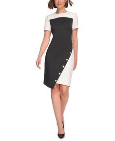 Миниатюрное асимметричное платье с цветными блоками Tommy Hilfiger, черный