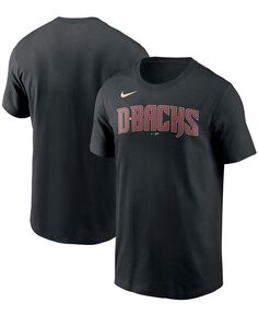 Мужская черная футболка с надписью Arizona Diamondbacks Team Nike, черный