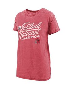 Женская меланжевая футболка свободного кроя Red Georgia Bulldogs College Football Playoff 2022 National Champions Pressbox, красный