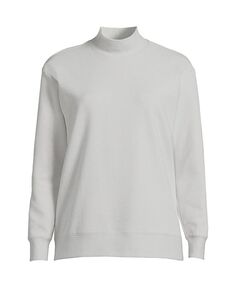 Женская футболка-пуловер больших размеров с длинными рукавами и оттоманкой Lands&apos; End, серый