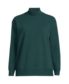 Женская футболка-пуловер больших размеров с длинными рукавами и оттоманкой Lands&apos; End, зеленый