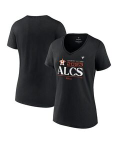 Женская черная футболка с v-образным вырезом и v-образным вырезом с логотипом Houston Astros 2023 Division Series Winner Locker Room Fanatics, черный