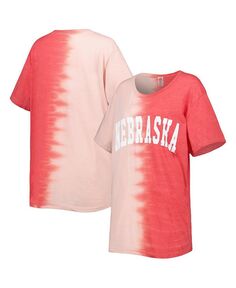 Женская футболка Scarlet с эффектом потертости Nebraska Huskers Find Your Groove с разделенным краем Gameday Couture, красный