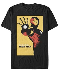Мужской постер «Непобедимый Железный человек» Marvel, футболка с коротким рукавом Fifth Sun, черный