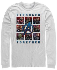 Мужские коробки Marvel Avengers Endgame Stronger Together, футболка с длинным рукавом Fifth Sun, белый