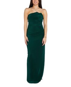 Женское облегающее платье с одной бретелькой из стразов Nightway, зеленый