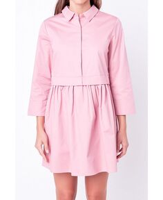Женское мини-платье-рубашка English Factory, розовый