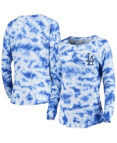 Женская футболка с длинным рукавом Royal Los Angeles Dodgers тай-дай New Era, синий