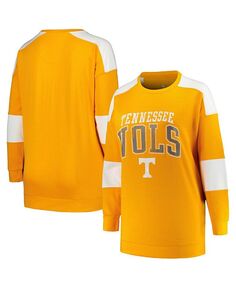 Женский полосатый пуловер большого размера Tennessee Orange, рваный пуловер Tennessee Volunteers больших размеров Profile, оранжевый