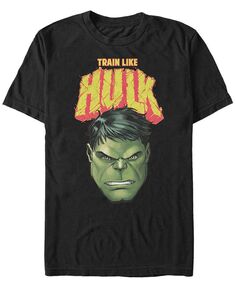 Мужская классическая футболка Marvel Train Like Hulk Big Face с короткими рукавами Fifth Sun, черный