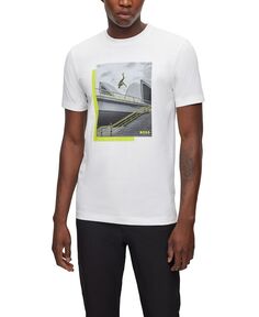 Мужская футболка с фотопринтом Hugo Boss, белый