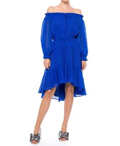 Женское платье миди Keiko Meghan Los Angeles, синий