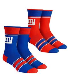 Мужские и женские носки New York Giants, комплект из 2 носков Team Crew в несколько полосок Rock &apos;Em, мультиколор