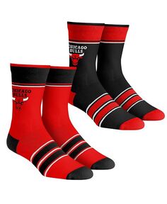 Мужские и женские носки Chicago Bulls в несколько полосок, комплект из 2 носков Team Crew Rock &apos;Em, мультиколор