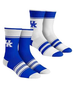 Мужские и женские носки Kentucky Wildcats, комплект из 2 носков Team Crew в несколько полосок Rock &apos;Em, мультиколор