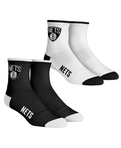 Мужские носки Brooklyn Nets Core Team, комплект из 2 носков длиной четверть длины Rock &apos;Em, черный