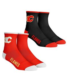 Мужские носки Calgary Flames Core Team, комплект из 2 носков длиной четверть длины Rock &apos;Em, черный