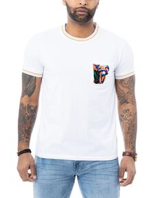 Мужская футболка с круглым вырезом и карманом с вышивкой слона X-Ray, белый