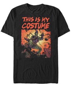 Мужской классический костюм зеленого гоблина на Хэллоуин с короткими рукавами Marvel, футболка Fifth Sun, черный