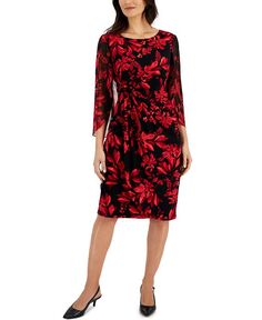 Женское платье-футляр с принтом Connected, красный