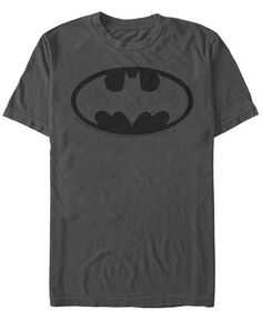 Мужская футболка с коротким рукавом и простым контурным логотипом DC Batman Fifth Sun, серый