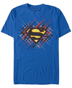 Мужская футболка с коротким рукавом и логотипом DC Superman Lightning Bolt Fifth Sun, синий